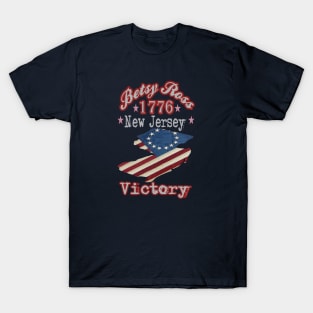 Retro Vintage Betsy Ross Flag New Jersey State 1776 Victory, Great Distressed Patriotic America Flag Gift T-Shirt